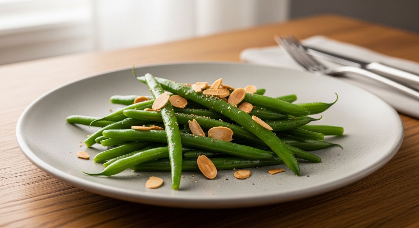 Haricots Verts (Green Beans) with Almonds and Vermouth